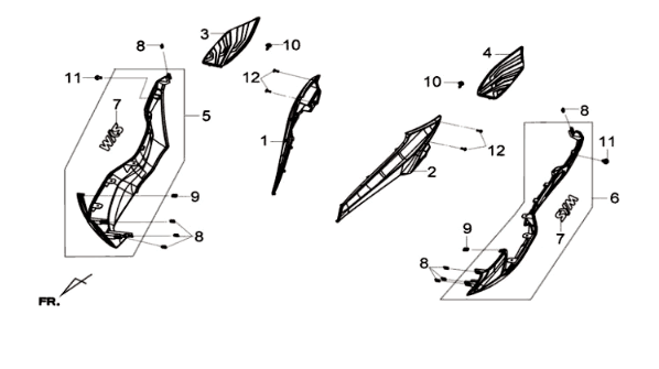 Plating 2 Sym Joymax 125I ABS Matt Grey (GY-7450U)