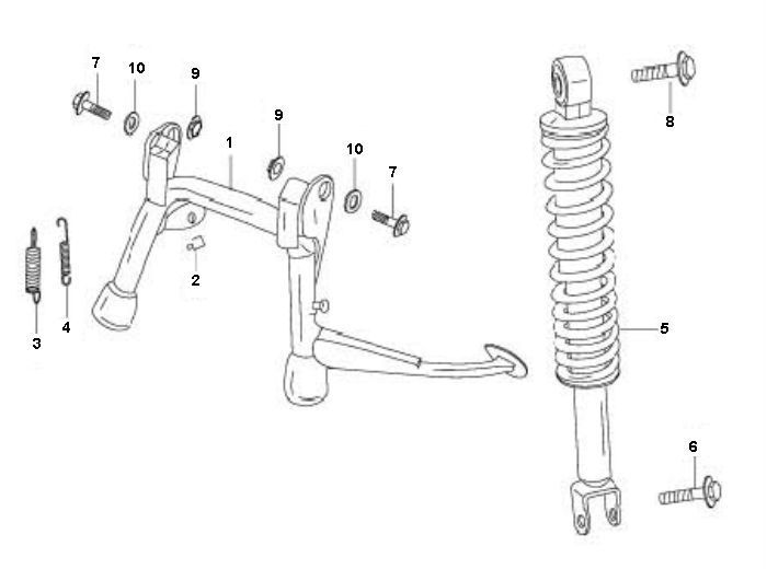 Center Stand - Shock Absorber Baotian Speedy 4-stroke