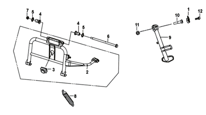 Center stand - side stand - kickstart Sym Symphony ST 200I