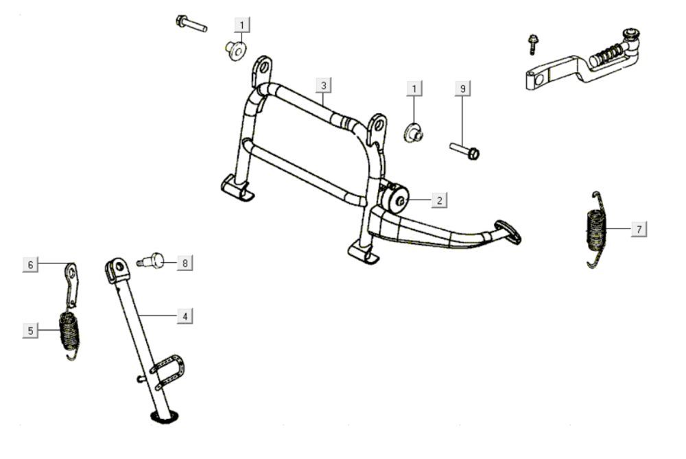 Middle Stand - Side Stand Kymco Like 200i White