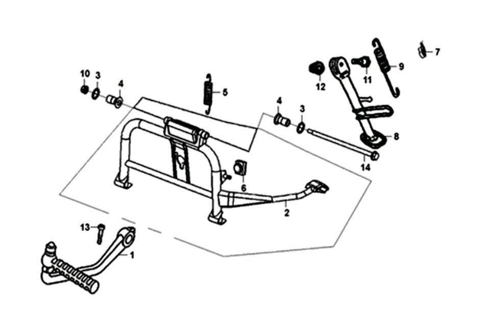 Center stand - Side stand - Kick starter lever Sym Symphony ST 50 4T Euro 4
