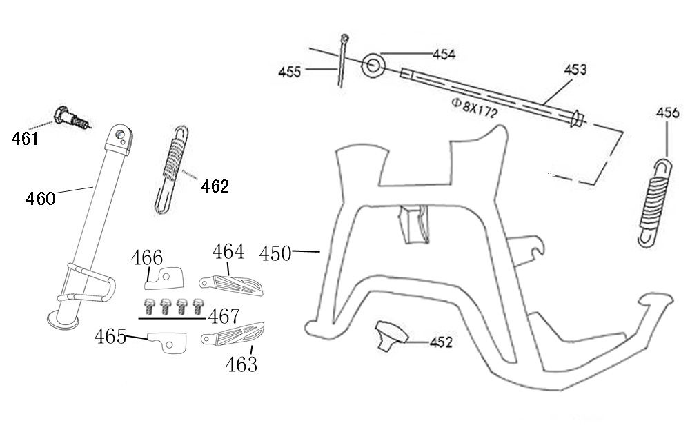 Center Stand Benzhou YY50QT-45A dark blue