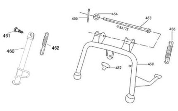 Center Stand Benzhou YY80T-18 YY50QT (-18) dark blue