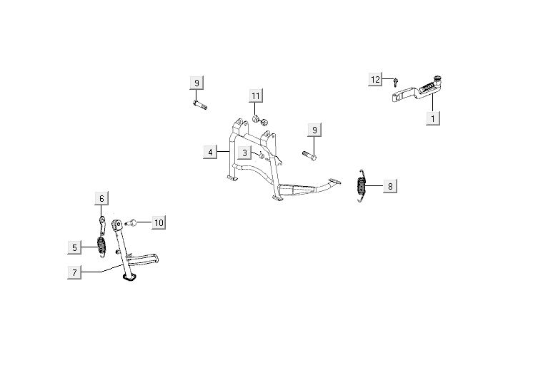 Center stand - Side stand - Kick starter lever Kymco Agility 12