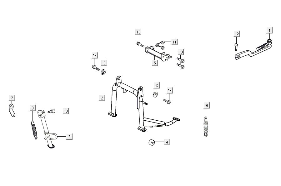 Midstand Kymco Agility 16'+ 4t matte metalic blue