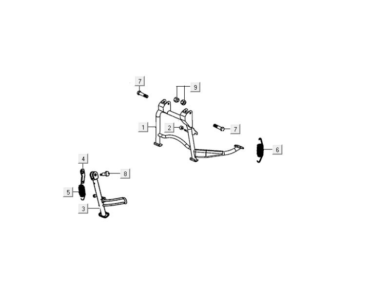 Center stand - Side stand - Kick starter lever Kymco Carry 50i 4T AC Euro 4 white