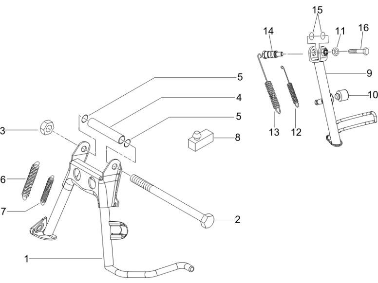 Center Stand Vespa Lx 25km 4-stroke 2-valve