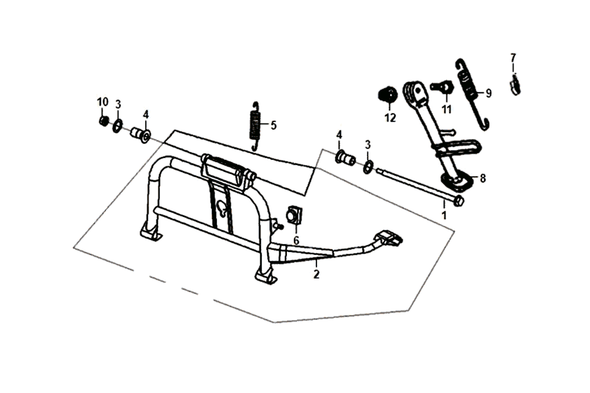 Midstand side kick starter Sym Jet 14
