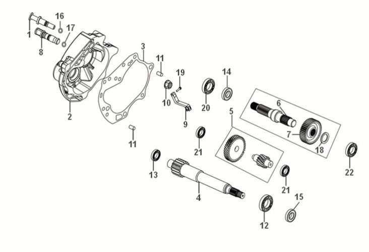 Mission Case-Drive Shaft Sym Fiddle IV 50 E5