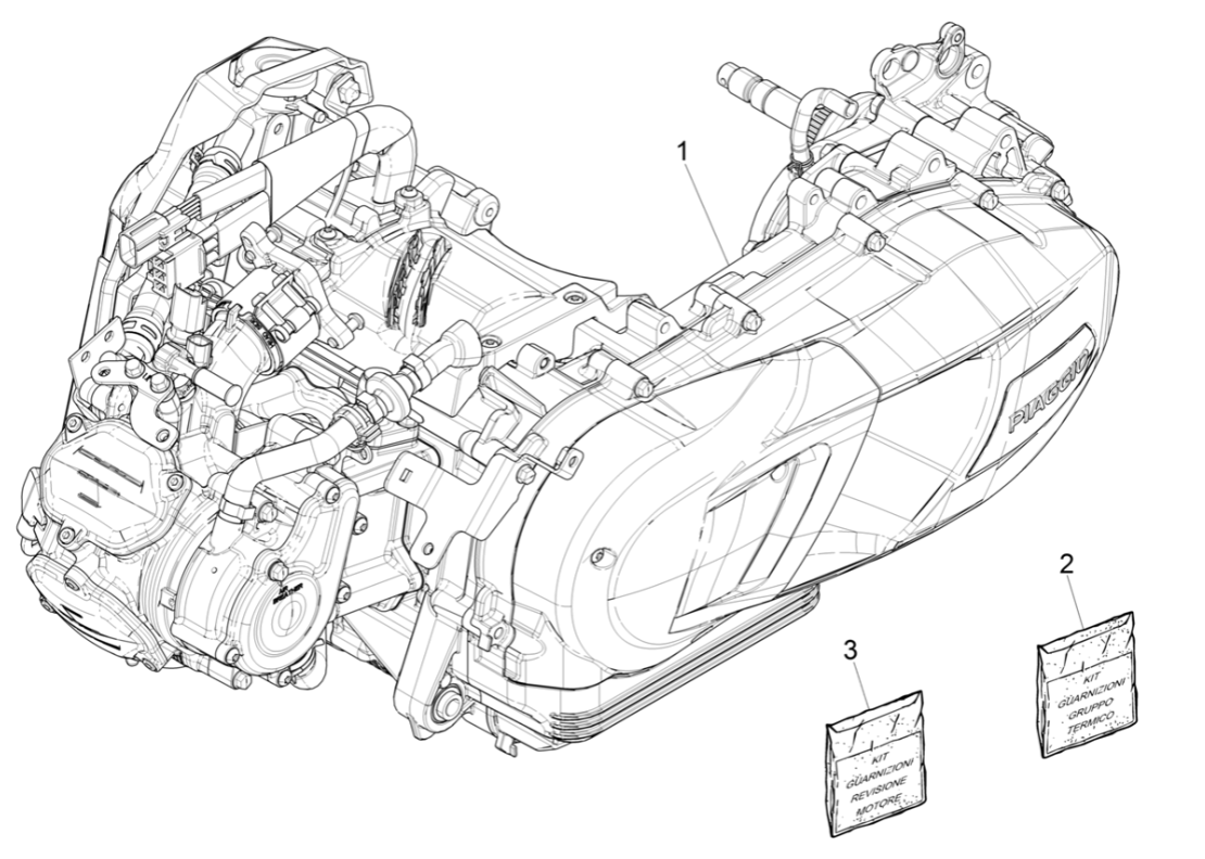 Piaggio Medley 125 ABS E5 2021-2022 (EMEA) complete engine