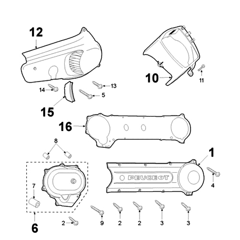 Engine Cover Peugeot Fox red