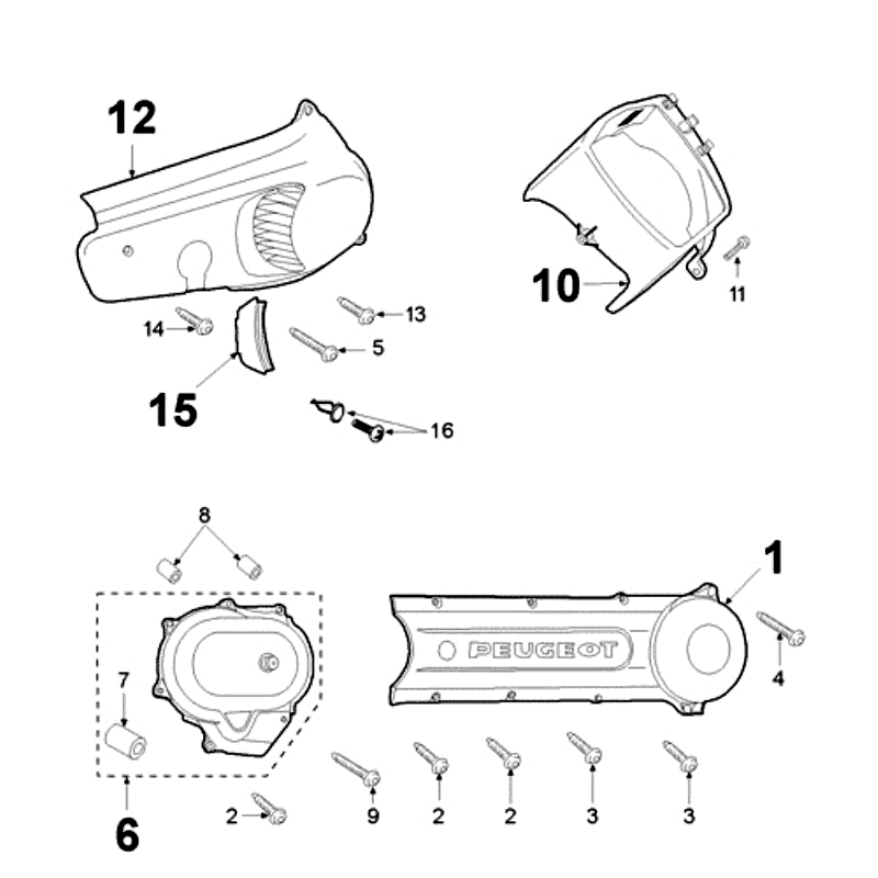 Engine cover Peugeot Fox oil tank red