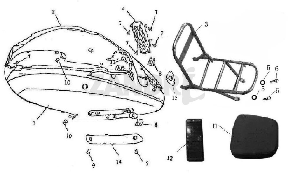 Motorcycle plating BTC Grande Retro GT1 white black