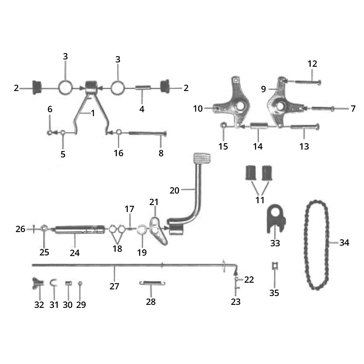 Subframe foot brake chain Zundapp C50 Sport 517-21LA