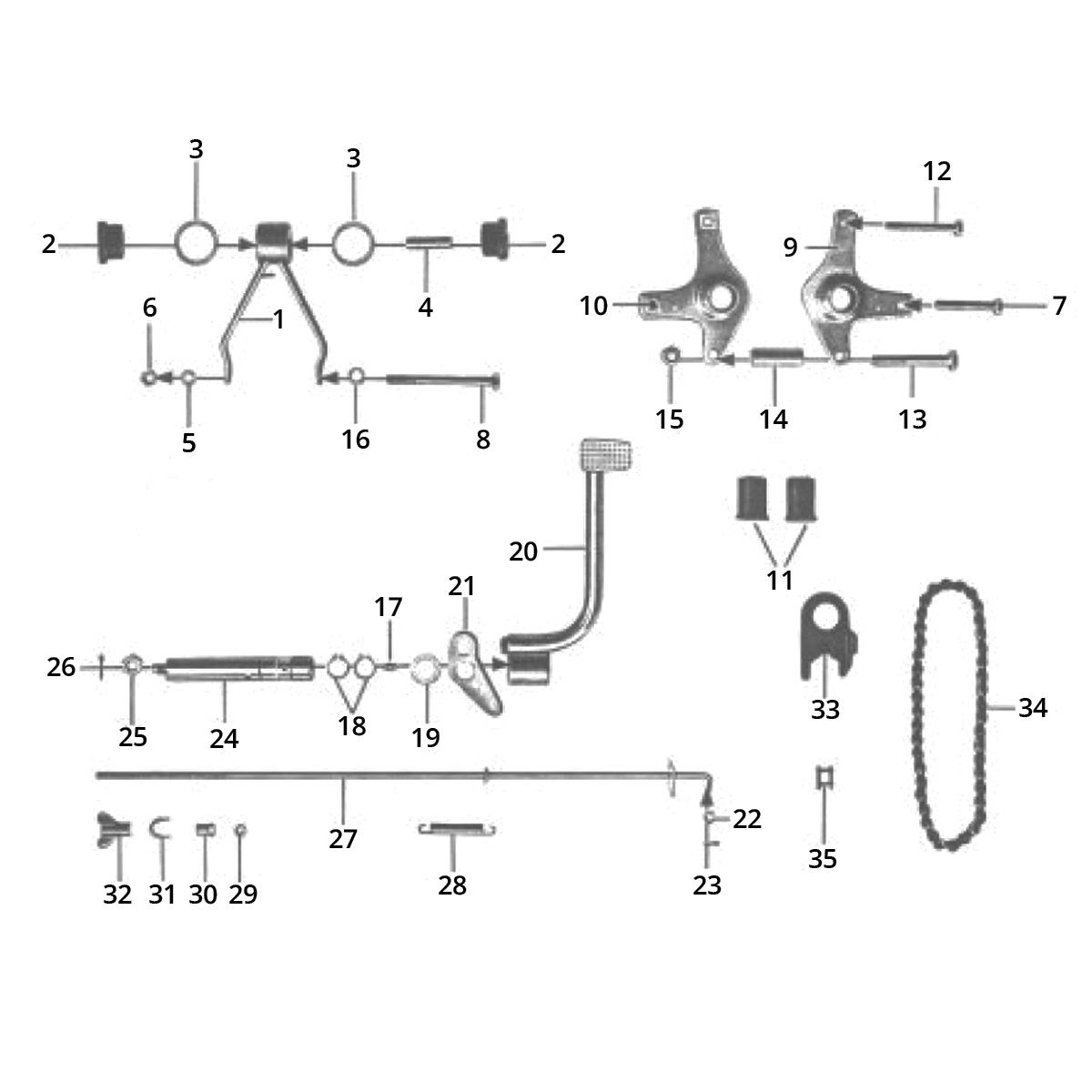 Subframe foot brake chain Zundapp 50 517-40L0