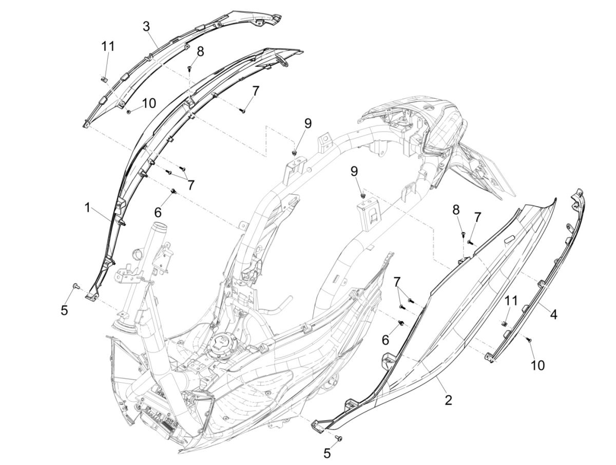 Piaggio Medley 125 4T IE ABS E4 2016-2019 (EMEA) engine screen