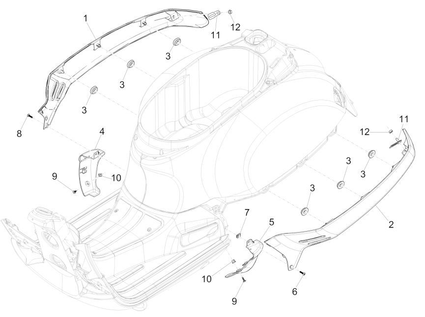 Engine covers GTS 125 IE white 544
