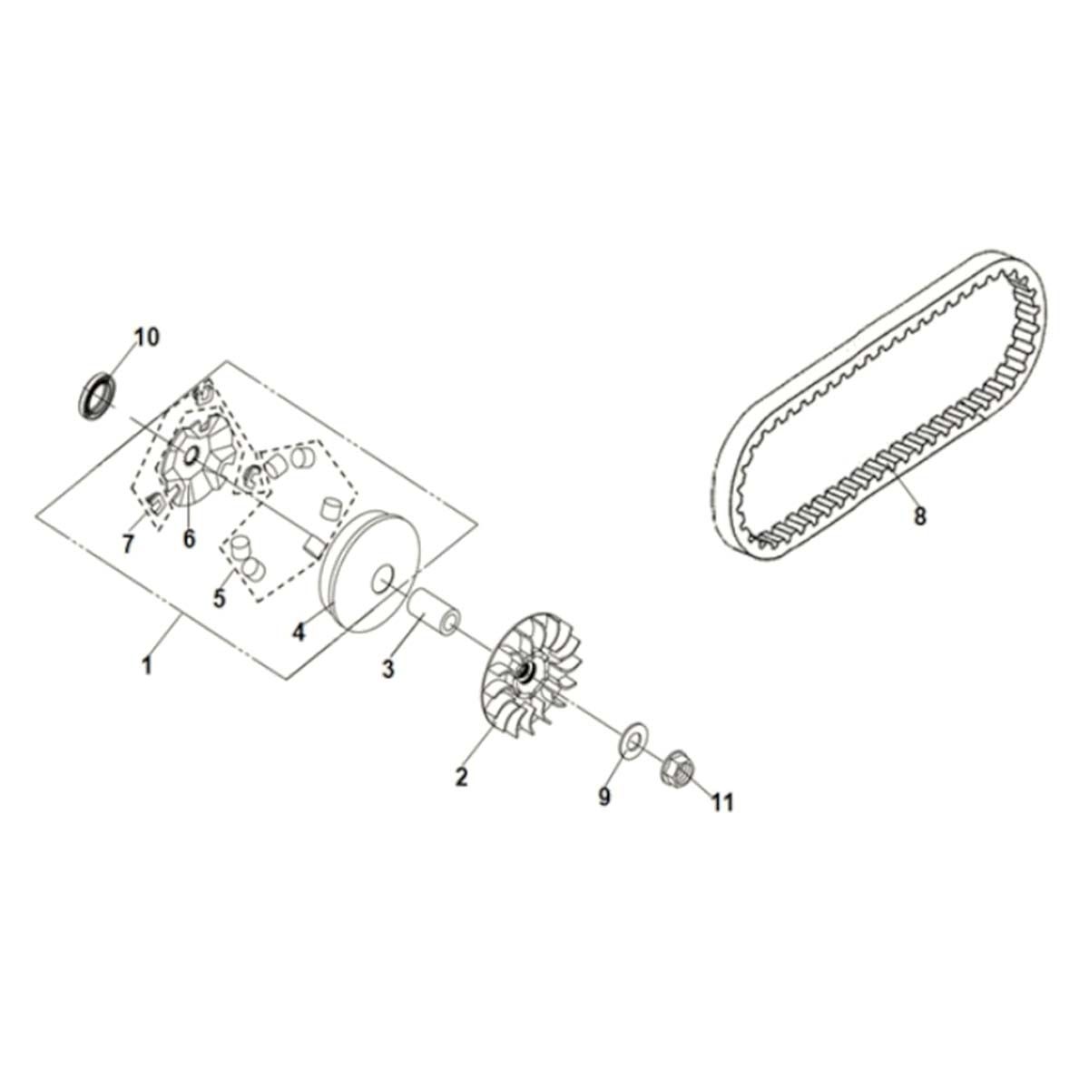 Movable drive face assy Sym Symphony ST 125i LC E5