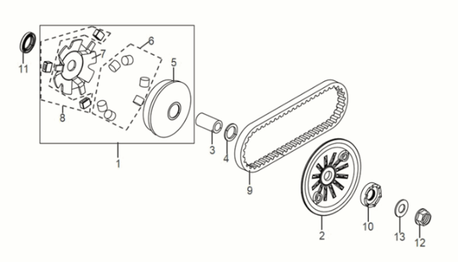 Movable drive face assy Sym Symphony ST 50 E5