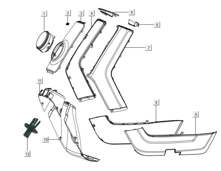 Front covers Niu N-pro black - red