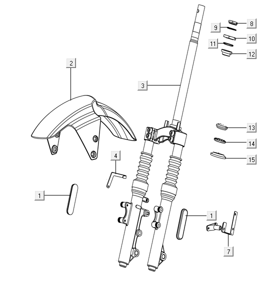 Front fork Niu N-pro white - red