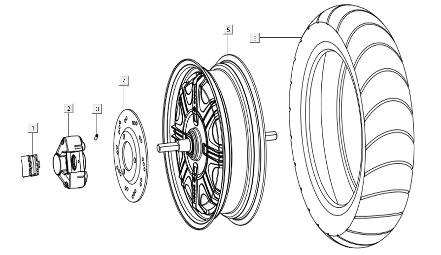 Rear wheel - engine Niu N-pro