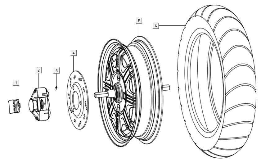 Rear wheel - engine Niu N-GT