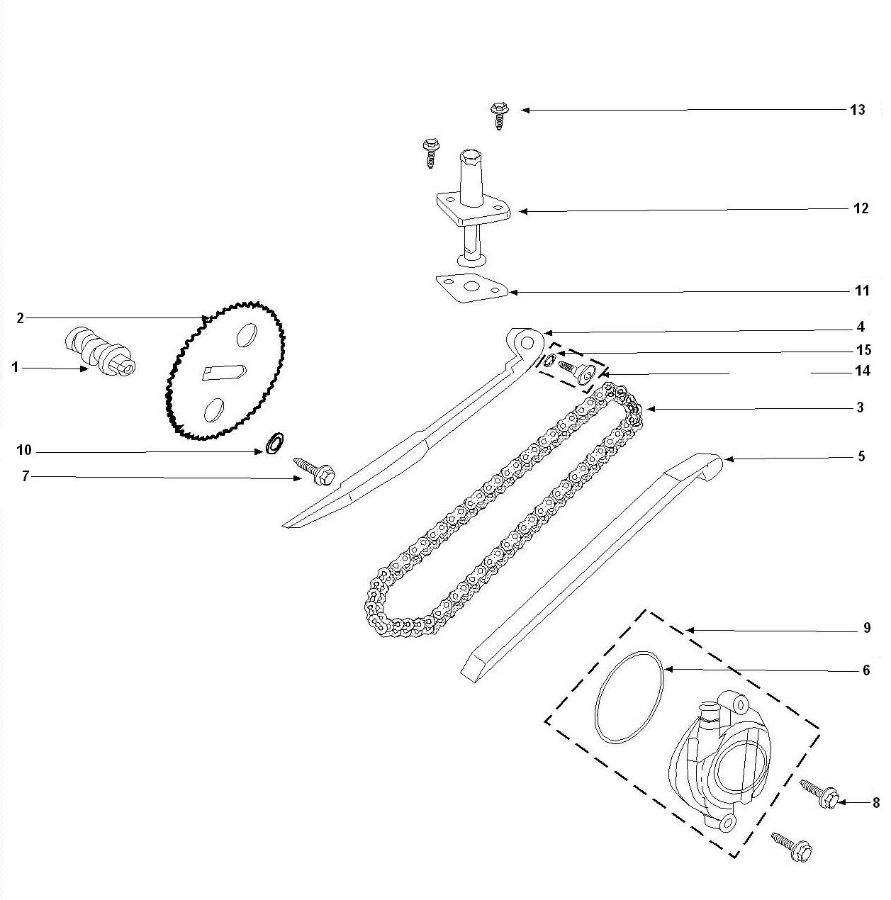 Camshaft- Timing Chain Peugeot Vivacity 3 4-Stroke