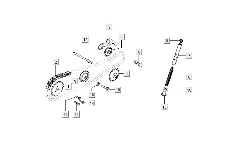 Timing chain Kymco Activ 4-stroke red-black