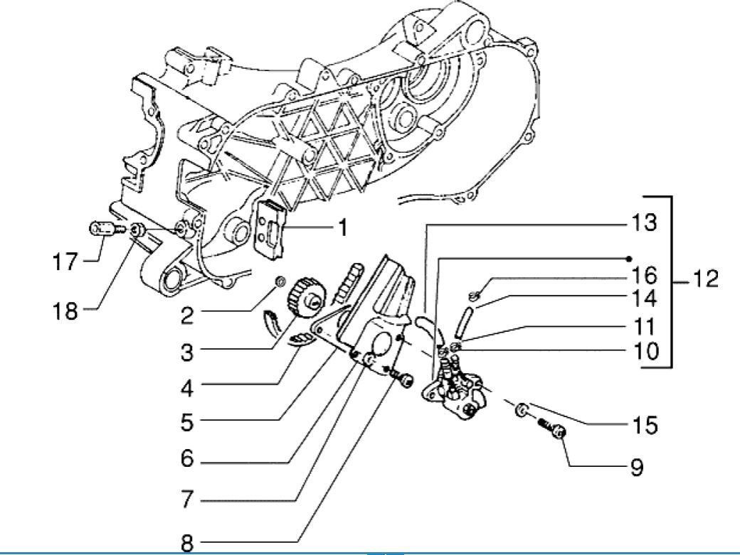 Oliepomp Piaggio Zip RST 50 2-takt AC