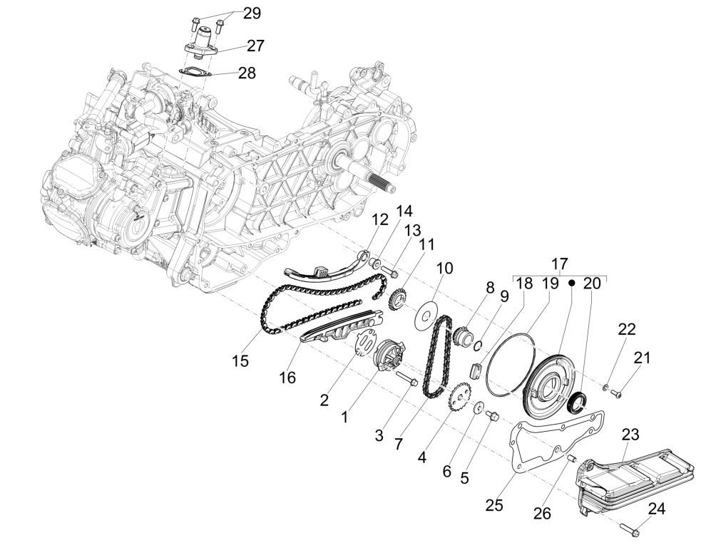 Piaggio Medley 125 ABS E5 2021-2022 (EMEA) oilpump