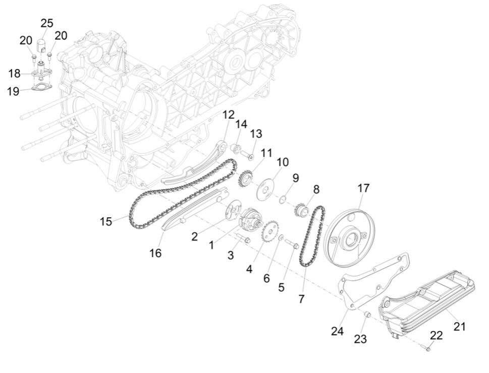 Piaggio MP3 300 HPE /300 HPE SPORT E5 ABS 2020-2022 (EMEA) oil pump