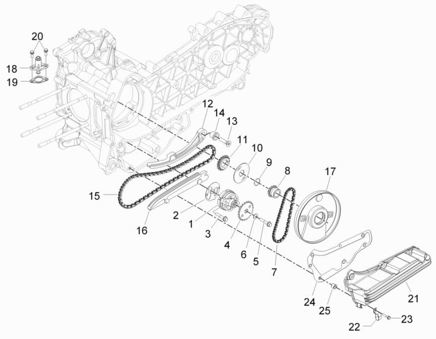 Piaggio Beverly 125 RST 4T 4V IE E3 2010-2015 oil pump (EMEA)