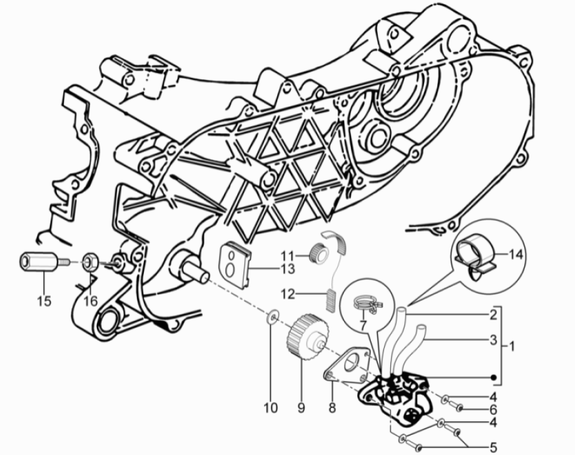 Piaggio Typhoon 50 2-stroke Euro 3 2011 oil pump