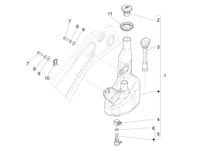 Oil Tank Vespa Sprint 2 Stroke