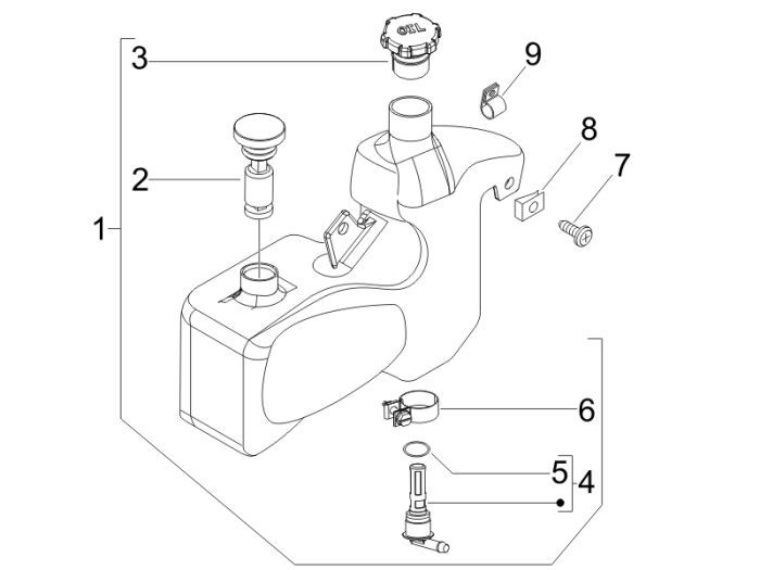 Oil tank Piaggio Fly 2 stroke