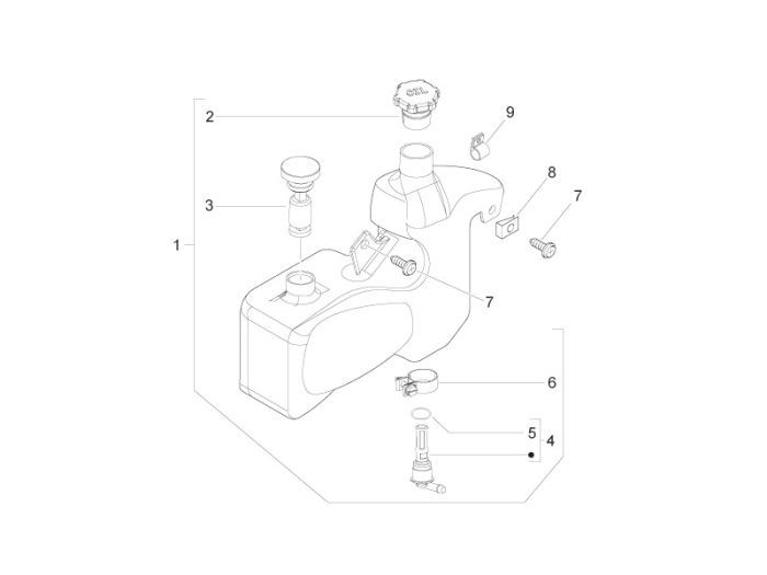 Oil tank Piaggio Zip 2000 2-stroke AC