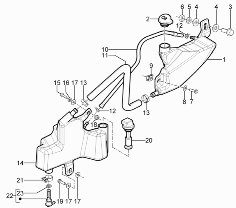 Piaggio Typhoon 50 2-stroke Euro 3 2011 oil tank
