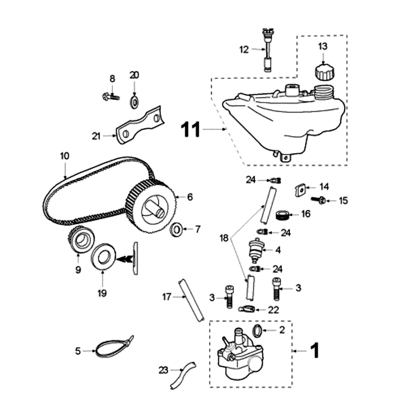 Oil tank - pump Peugeot Fox oil tank red