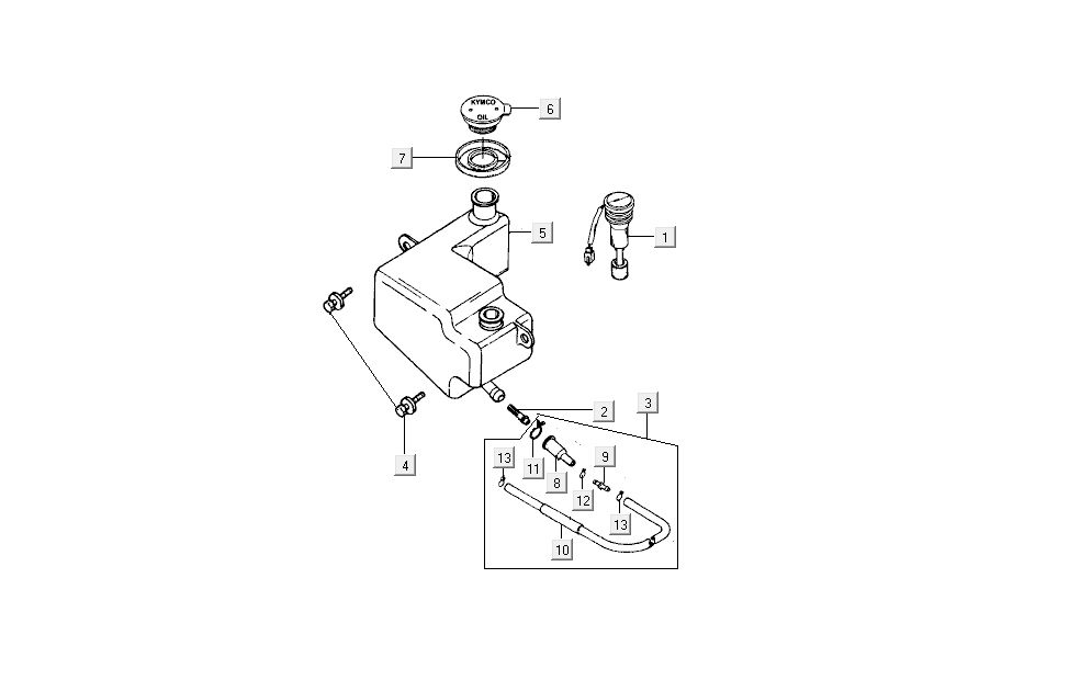 Oil tank Kymco Dink AC 2-stroke Silver