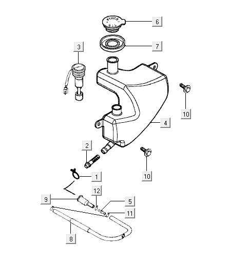 Oil tank Kymco Yup 2t ac red