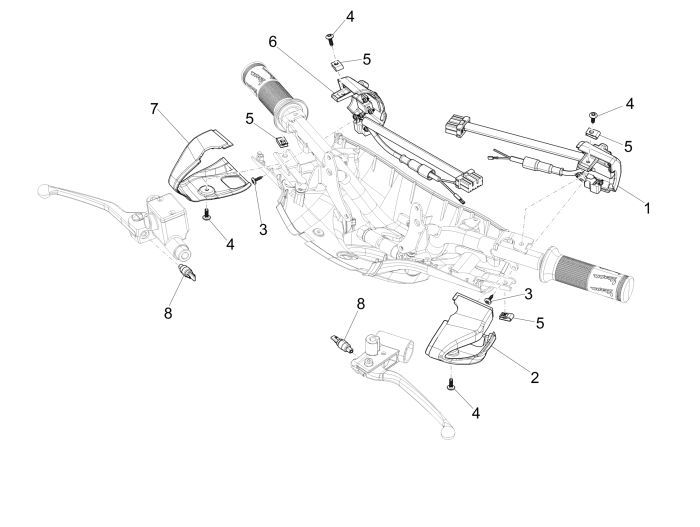 Handlebar Switches Vespa Primavera 4-stroke 3-valve (euro4 injection iget)