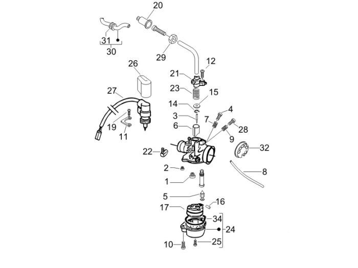 Carburetor Piaggio Fly 2-stroke