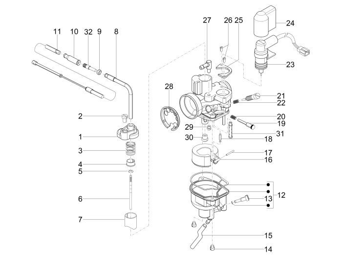 Carburetor Parts Vespa Lxv 2-stroke
