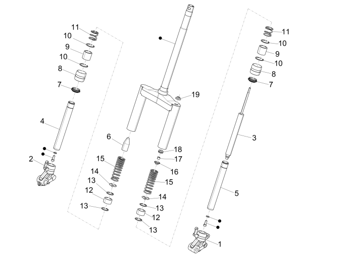 Front Fork Parts (Wuxi Top) Piaggio NRG Power DD 2007-2017