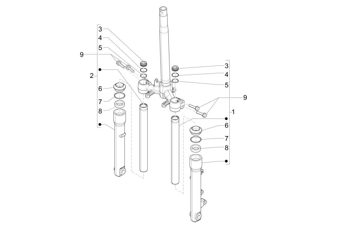 Front fork parts Piaggio Liberty 50 4-stroke (IGET Euro 4)