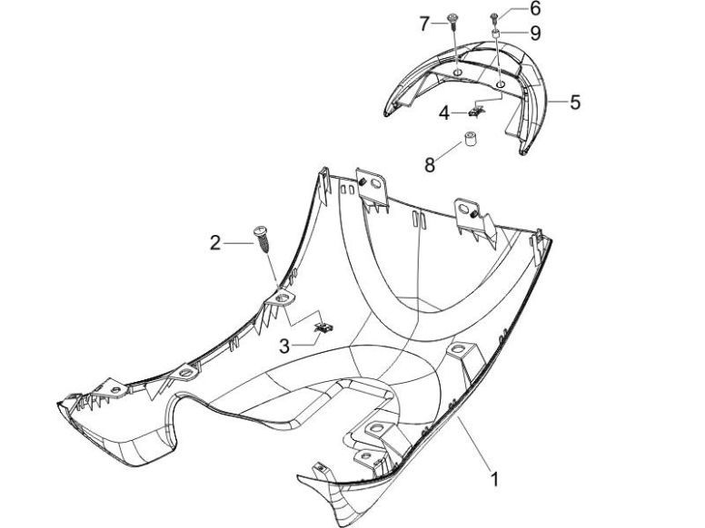 Under spoiler Piaggio Zip 2000 2-stroke AC