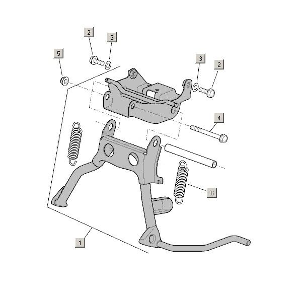 Lower stand + accessories Aprilia Mojito Custom 2t (Piaggio engine) 2004 - 2010