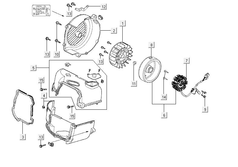 ignition cooling Kymco Agility RS 4-stroke white 09