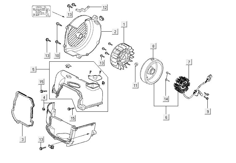 Ignition cooling hood Kymco Agility 10' 4-stroke white silver